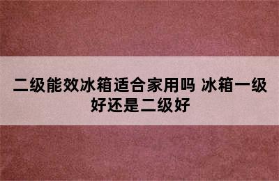 二级能效冰箱适合家用吗 冰箱一级好还是二级好